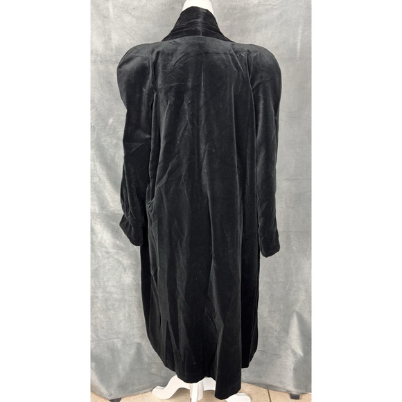 Vintage JS Collections Long Velvet Opera Coat Size Small Black Gothic Evening - Picture 2 of 13